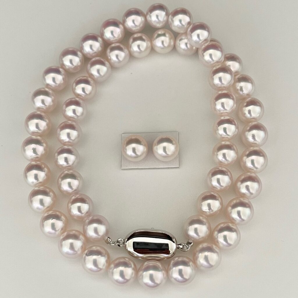 アコヤ真珠ネックレス8.0-8.5㎜ペア付きロゼピンク ｜ 真珠ネックレス専門店一生物あこや花珠パールのElegant Pearl